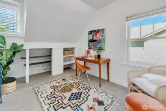 This bedroom is on the north side.