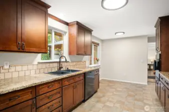 Kitchen with corner eating space