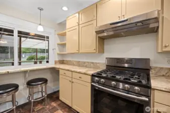 Kitchen bar with pass through window