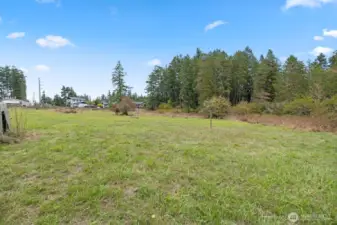 Large pasture area behind house