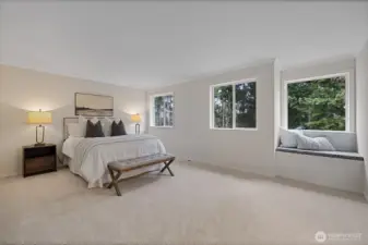 Huge primary bedroom with space for a sitting area