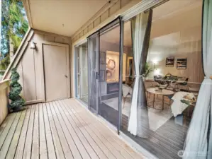 Storage unit on patio