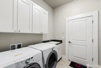 Laundry room on the main level.