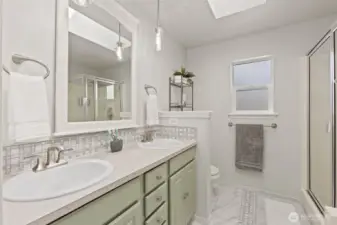 5 piece UPDATED primary bath.