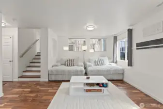 Lower level family room.  Incredibly spacious.