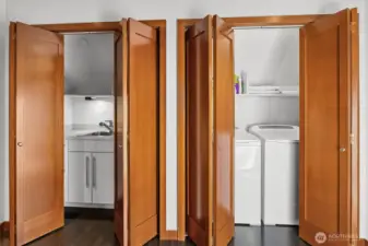 Upstairs closet and laundry