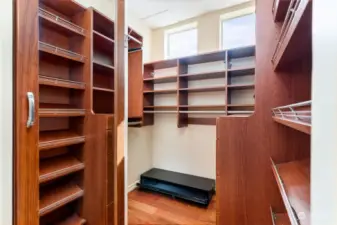 His & Her Closets! Custom built-in walk-in closets!