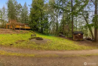 firepit area at cabin