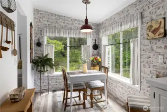 Eating nook off of the kitchen.