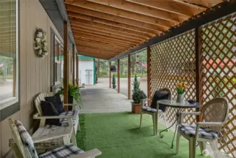 Full length covered porch