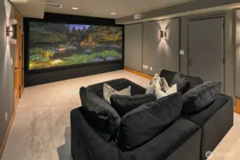 Loweer level features a 12' screen.