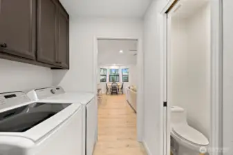 Convenient 1/2 Bath with Updated Toilet Off the Great Room!