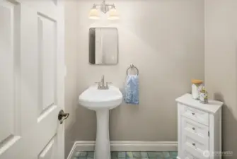 Half bath on the lower level is large enough to add a shower,.