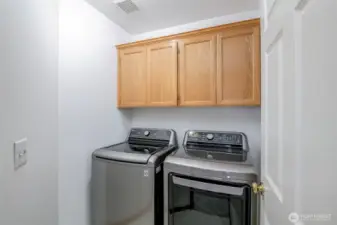 Laundry room with matching LG appliances