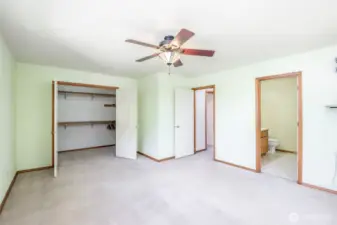 Primary Walk-in closet and looking to en-suite bath