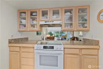 Open concept kitchen with plenty of storage