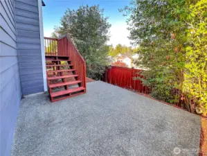 The patio is perfect for BBQs or a firepit