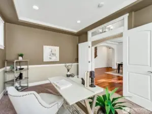 Office, virtually staged.