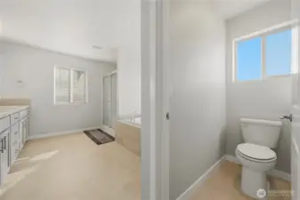 Private en-suite bath designed with comfort in mind.