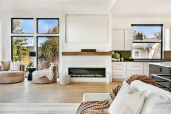 Natural gas fireplace.