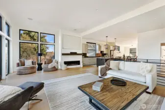 Open concept living/kitchen/dining.