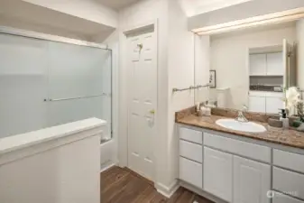 Second Bathroom With A Door To The Second Bedroom.