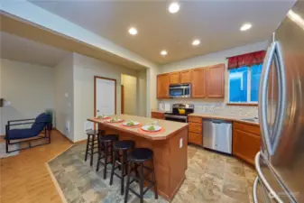 Great counter space and cabinets. Pantry as well!