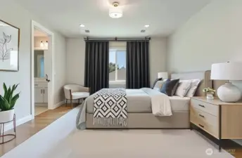 Virtual Staging. Bedroom #3 on the upper level is the Primary, en-suite with full bath.