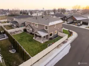 Nice covered patio on east side of home, perfect for outdoor living in the warmer months