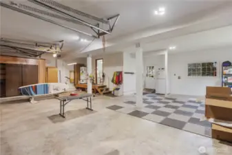 Enormous 3 car garage with storage