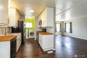 Kitchen looking into Laundry Room