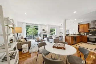 Expansive dining and livng room
