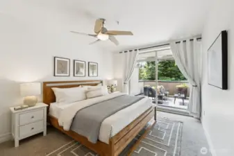 Primary bedroom with generous outdoor living space