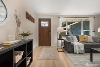 Open and light-filled, the entry invites you in.