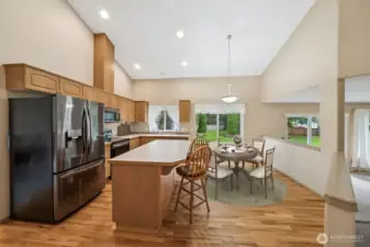 Amazing island kitchen. (virtually staged)