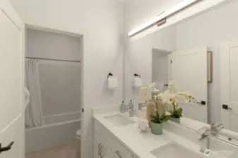 Photos of completed model home on #11. Color, spec, and floorplan may vary.