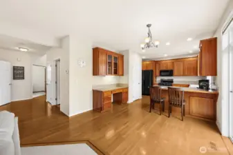 Hardwood floors in this house shine.