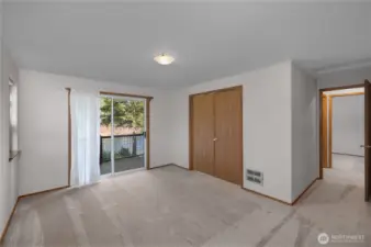 French doors to bedroom 3 closed - plenty of room for a king bed in here!