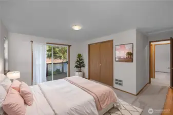 Virtual staging of the primary bedroom.