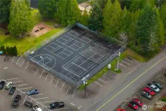 Sports courts and park are one of the many amenities.