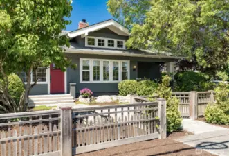 Uniquely designed wood picket fence