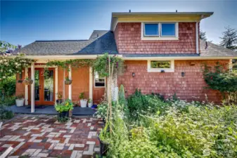 Backside view of home