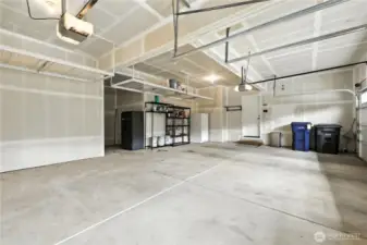 Garage w/additional hanging storage racks