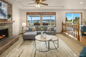 Family Room with Sunset Views
