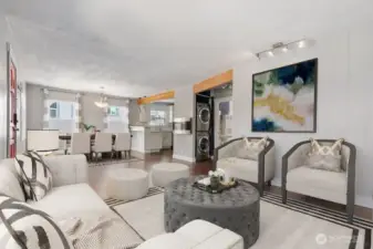 Great room virtually staged