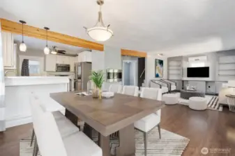 Great room virtually staged