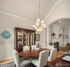 Formal dining room provides room for  hosting memorable gatherings with family and friends.