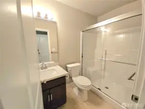 En suite bathroom with walk in shower!