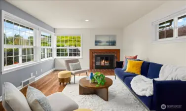 Corner windows in nearly every room allow so much natural light any time of year