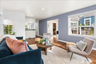 Recently refinished hardwood floors.